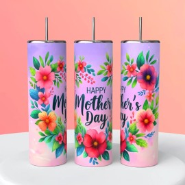 Handmade Happy Mother's Day Floral Heart Colorful 20oz Tumbler