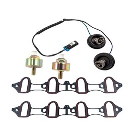 Zieichy 12589867 Dual Knock Sensors with Wiring Harness and Intake Manifold Gasket Kit |for Chevy Silverado 1500 2500 3500, GMC Yukon XL 1500 2500,Pontiac Firebird |Replace#12601822,213-3521,89060413