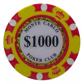 (25pcs) $1000 Monte Carlo 14g Clay Chips