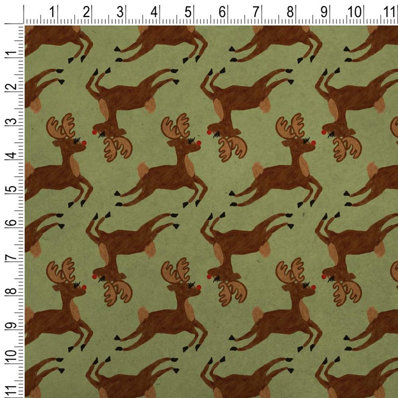 GRAPHICS & MORE Prancing Reindeer Christmas Pattern Premium Kraft Roll