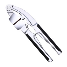 KICHOUSE Garlic Press and Slicer Solid Mincer for Garlic Ginger and Nuts Easy Squeeze and Clean Kitchen Tool and Crusher for Professional Cooking