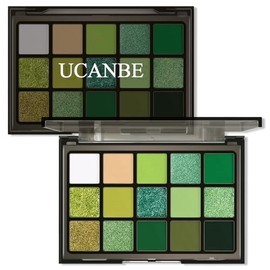 UCANBE- Esta paleta de sombras de ojos verde bosque de UCANBE es una mezcla de 15 impresionantes tonos verdes que tienen una textura aterciopelada y  