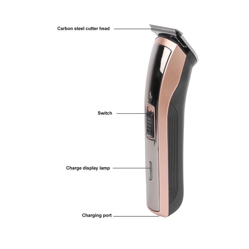 Electric Hair Clipper USB Rechargeable Hair Grooming Trimmer with 3