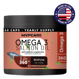 MVPCARE Vitamina E Omega 3 Vitamins Sin Sabor Sin Rellenos - Vitaminas Mujer  Hombre - 360 Cpsulas Proporciona apoyo para el sistema cardiovascular,  