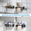 Styptika 2-Pack Adhesive Shower Caddy – Rustproof Aluminum Black Shower