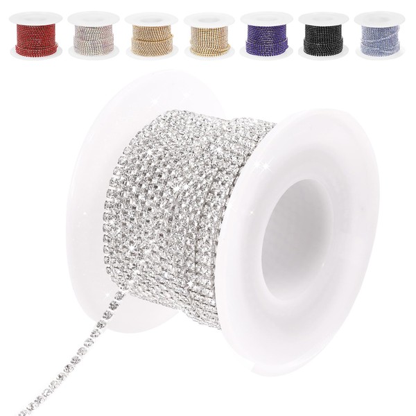 Tanstic 1 Roll Crystal Rhinestone Close Chain Trim, 10 Yards