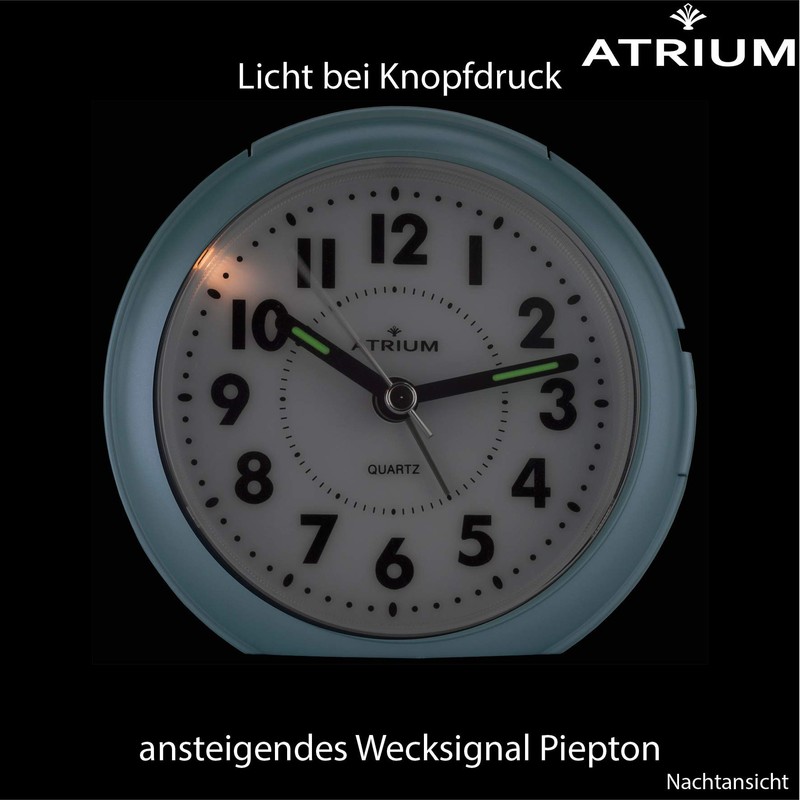 Atrium Wecker Analog Quarz ohne Ticken mit Licht und Snooze