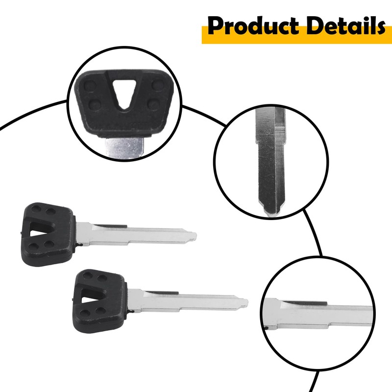 Etersec 4BH-82511-09-00 2-Pack Uncut Motorcycle Ignition Key Blanks Compatible with