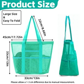 ARWIG Beach Bag | Mesh Beach Bag | Beach Bags for Women | Large Beach Bags with Many Pockets | Holiday Essentials | Beach Bag for Travel, Swimming, Shopping, Gym (Green)