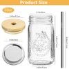 Icesip 4Pack 32oz Vintage Mason Jars with Bamboo Lids, Wide