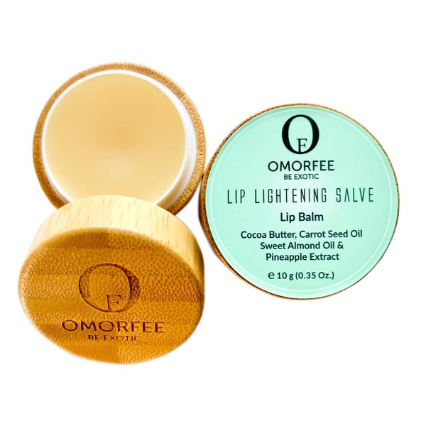 Omorfee 100% Organic Lip Lightening Balm, balm for Dark Lips, Balm with SPF, Natural Protection, Repair, Moisturizer, Cocoa Butter, Carrot Seed Oil & Pineapple Extract -10g/ 0.35Oz