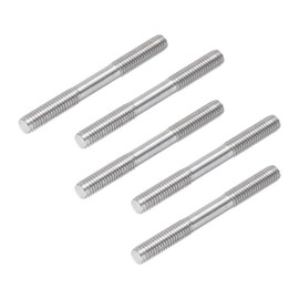 sourcing map 5pcs M6x60mm Pushrod Connector,Stainless Rod Double End Threaded,Double End Threaded Rod 304 Stainless Steel Rod Linkage,for RC Boat,DIY RC Car,Airplane,Helicopter