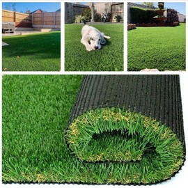 ALTRUISTIC Ultrathick Heavy Duty Artificial Grass Turf 2FTX12FT,1.77 Inch Luxurious PU Backing Indoor/Outdoor Dog Synthetic Grass,Garden Landscape Patio Fake Faux Grass Rug Mat,Sent by ROLLED
