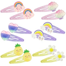 Haarspangen, Baby-Haarspangen, Mädchen-Haarspangen, Kleinkind-Haarspangen, Baby-Haarspangen, Mädchen-Haarspangen für Kinder,bunte kleine Haarspangen für Babys, Mädchen, Kleinkinder (6 Paar)