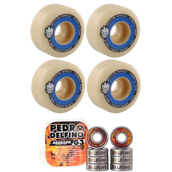 Spitfire Skateboard Wheels 54mm Tablets F4 99A with Bronson Pro