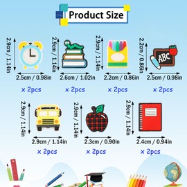 mortd 14Pcs Back to School Silicone Focal Beads Bulk, Silicone Beads for Beadable Pen Keychain Making, DIY Pen Beads Making Silicone Bead for First Day of School Party Supplies Gifts