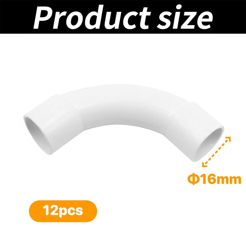 ZWWOGE Pack of 12 Pipe Elbows M16 PVC Pipe Elbow