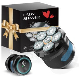 Electric Razors for Women, 6D Electric Shaver for Women Legs, Painless Hair Remover with Magnetic Head, Lady Bikini Shaver, Blue