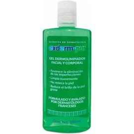 Exderm Pur Gel Dermolimpiador Limpiador Facial Purificante para Piel Normal a Mixta Control de Grasa Rostro Hipoalergénico Sin Parabenos 250 ml