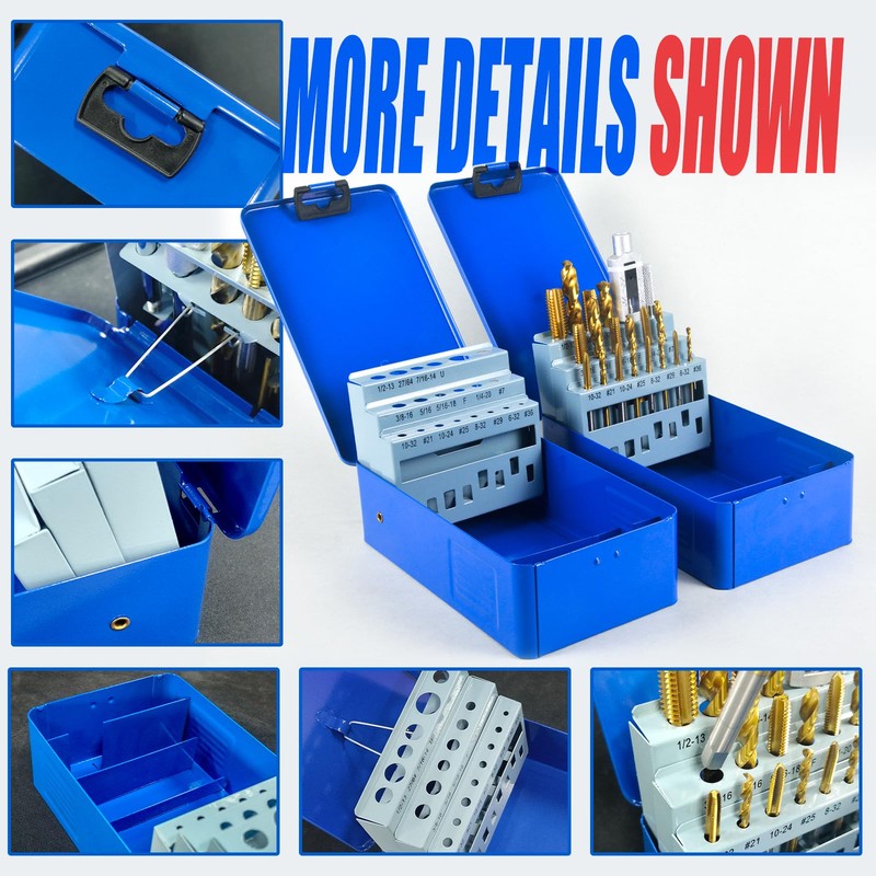RURITKIT Tap and Drill Index/Case, Tap Drill Bit Index Box,
