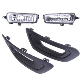 moseiny 2 PCS Left&Right Fog Light with Bezels Cover for 2020 2021 2022 2023 Ford Transit Fog Light Lamp Bumper Driving Fog Lamps W/Bulb Clear Lens Driver &Passenger Side KK3Z17B814BD KK3Z17B814BC