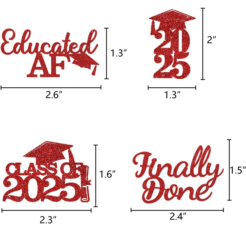48PCS Graduation Cupcake Topper Glitter Grad Class Food Picks Congratulations