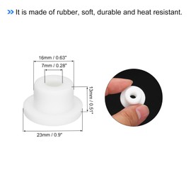 sourcing map 10Pcs T Type Rubber Grommet Mount Dia 16mm (23x7x13mm) Seal Protection Flexible Hole Plugs for Cable Pipe White