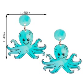 QUSIJIA Dazzle Ocean Animal Acrylic Earrings Statement Fashion Drop Dangle Earrings Jewelry Gifts For Women (octopus)