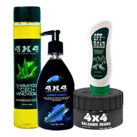 Kit 4x4 Profesional Hombre Barba + Cabello Cuidado Total