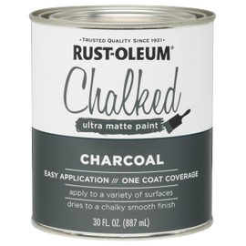 Rust-Oleum 285144 Ultra Matte Interior Chalked Acrylic Paint 30 oz, 30 Fl Oz (Pack of 1), Charcoal