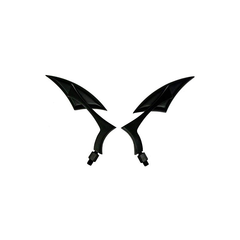 MotorToGo Mini Black Spear Style Motorcycle Mirrors Compatible for 2001