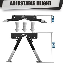 RV Step Stabilizer Kit for Travel Trailers and Motorhomes, RV Accessories for Outside, Height Ranges from 2.8" to 11.4", Foldable Legs Supports Up to 1000 lb, Premium Aluminum Material (Black)