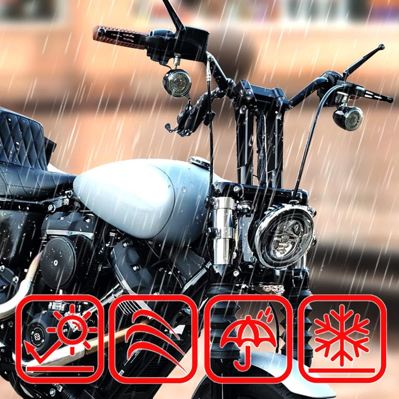 Motorcycle Handlebar Risers, 6" Straight Challenger Riser Extension Kit, 1''