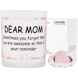 HUAN XI Gifts for Mom from Daughter Son -Mothers Day Gifts,Funny Mom Birthday Gifts,Mom,Stepmothers,New Mom,Expect Mom for Candle Gift,10oz Soy Wax,Lavender Scent.