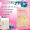 Valentine's Day French Tips Press on Nails Oval Glossy Full