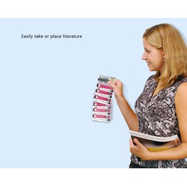 Marketing Holders Suction Cup Brochure Holder for 4" Wide Postcards Clear Acrylic Window or Glass Wall Mount Literature Display for Reception Areas Schools and Libraries