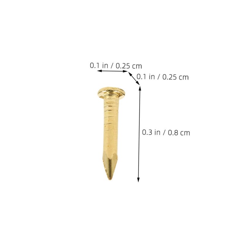 LALAFINA 100pcs Copper Round Head Furniture Nails Sharp Copper Nails