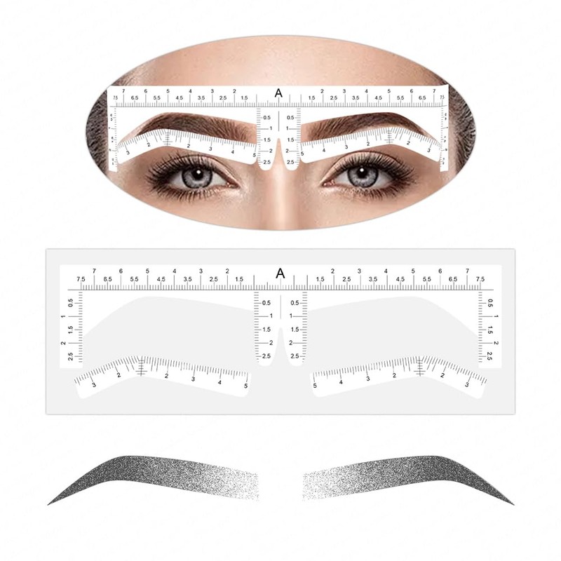 100 pegatinas de cejas con aerógrafo, herramienta de mapeo de