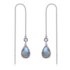 CRMAD Labradorite Threaded Earrings for Women Sterling Silver Labradorite Teardrop