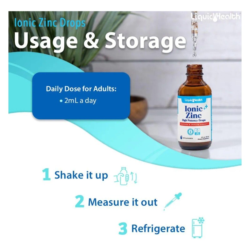 Liquidhealth Ionic Zinc 15mg, 2 Oz Zinc Liquid, Pure Zinc