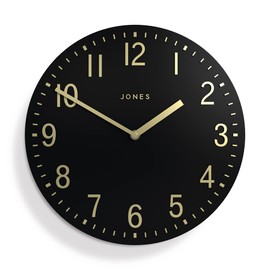 Jones Clocks® Chilli Convex Wall Clock – Round Convex Clock – Exposed Wall Clock - Modern Wall Clock - Minimal Wall Clock - Unique Clock - Perfect as a Kitchen clock,- 30 cm Clock (Matte Black)