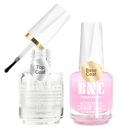 COSMOO Gel Top Coat and Base Coat Set, No Wipe Shine Finish Soak Off Gel Base Top Coat, Soak Off Gel Nail Lacquer - 2 x 15ml