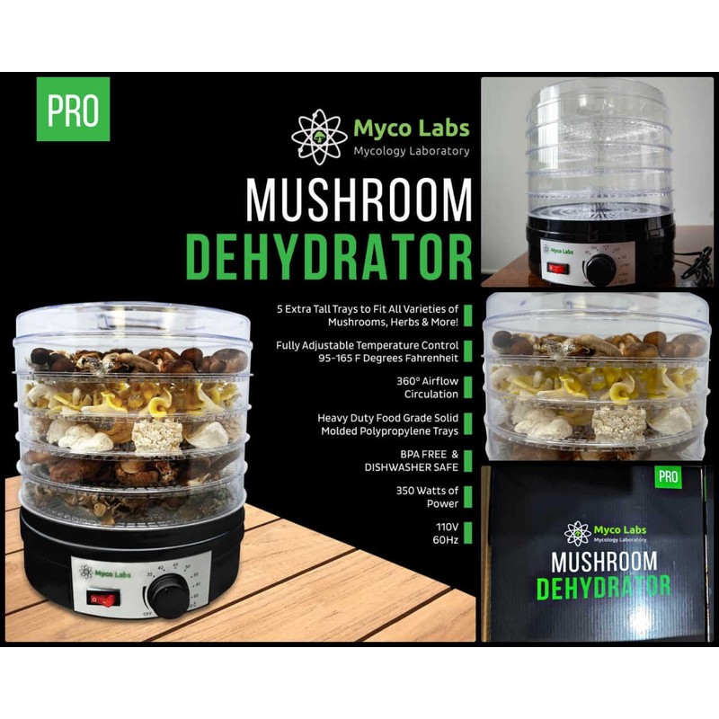 Myco Labs 350 Watt Mushroom Dehydrator with Adjustable Temperature Control