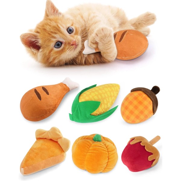 Does not apply 6Pcs Thanksgiving Catnip Plush Chew Bite Resistant