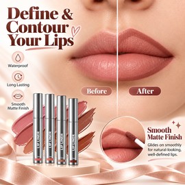 Peel-Off Lip Liner Set for Lip Contouring – Waterproof Long-Lasting Matte Lip Tint for Daily Makeup & Gifting