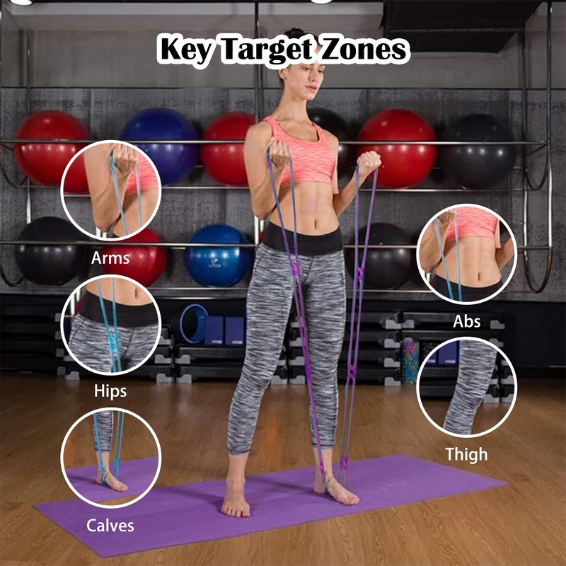 7 Ring Adjustable Loop Resistance Bands for Working Out Walk