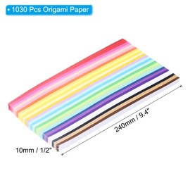 PATIKIL 1030 Sheets Origami Star Paper Strips, 27 Assortment Color Paper Star Strips Lucky Star Paper for DIY Hand Art Crafts, Multicolored, 9.4x1/2inch