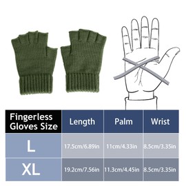Mens Fingerless Gloves - Anti-Slip Thermal Knited Winter Gloves Soft Lining Half Finger Gloves for Outdoor Driving Cycling