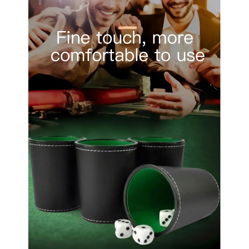 Leather Dice Cup Set 5 Pack,PU Leather Dice Shaker with