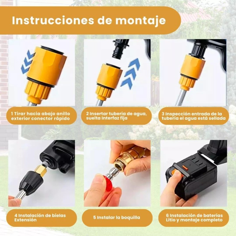 Mastery Brand Hidrolavadora Electrica Pistola Para Lavado Autos Portatil